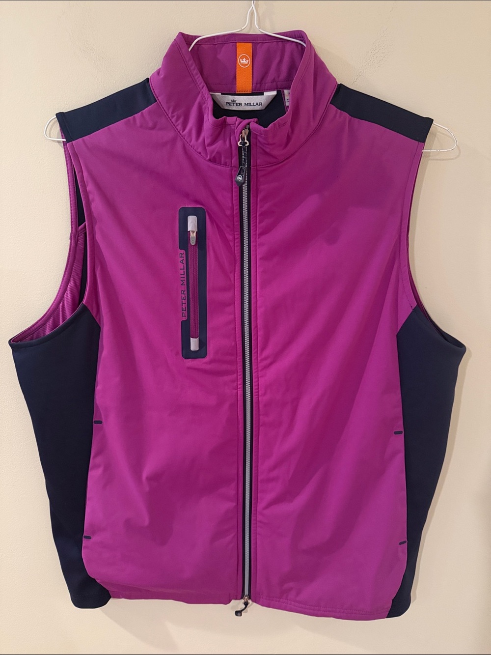 Peter Millar Men’s Hyperlight Fuse Hybrid Vest in Gala Purple/Navy